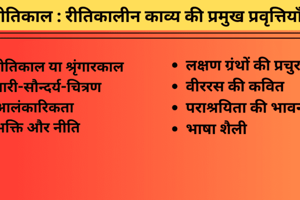 रीतिकाल : रीतिकालीन काव्य की प्रमुख प्रवृत्तियाँ