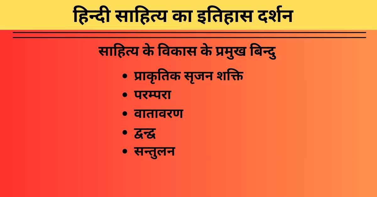 हिन्दी साहित्य का इतिहास दर्शन और साहित्य के विकास के प्रमुख बिन्दु